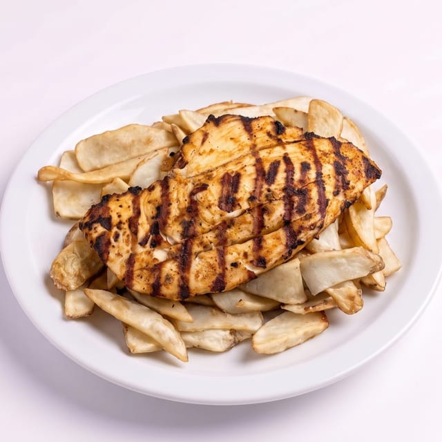 Grilled Chicken and French Fries.