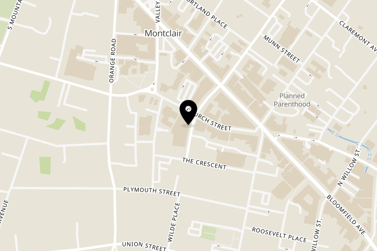 Map showing the location of Zeugma on 44 S Park St in Montclair